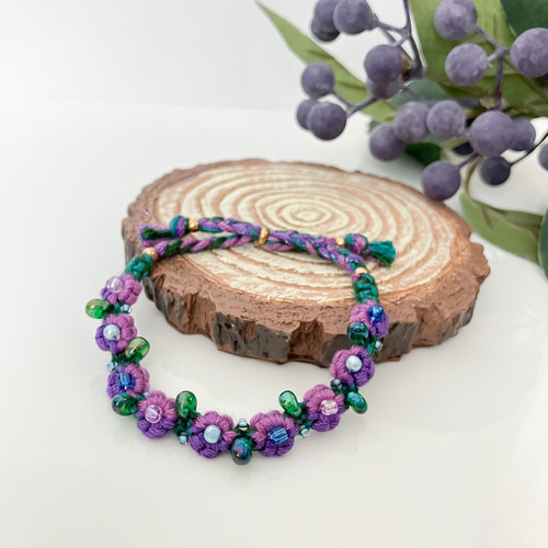 紫陽花＊グラデーションパープルのお花＊大きな葉っぱ＊フラワー