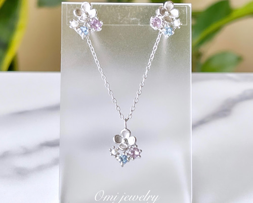 アンテプリマ　紫陽花モチーフ　ネックレス　ピアス　リング　3点セット 203f6bf1b5a0f698a1b6b60bff5f39