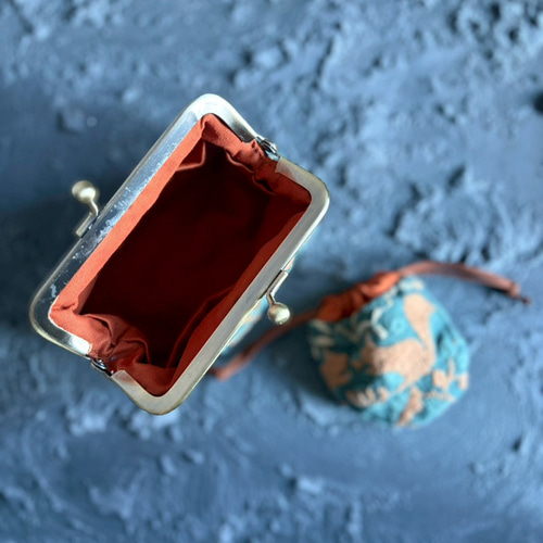 点と線模様製作所 “リスノモリ”がま口ポーチ【 bliss 】小さな巾着付き