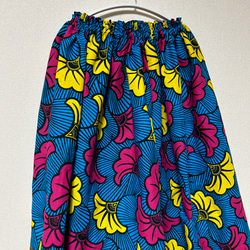アフリカン　ギャザースカート♪ アフリカンファブリック　アフリカプリント　アフリカ生地　アフリカ布　キテンゲ　パーニュ 3枚目の画像