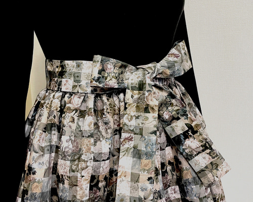 未使用　リバティ　アーカイブギンガム　マキシタックスカート　ハンドメイド LIBERTY. - 人気再販リバティ大人の素敵リボンスカート