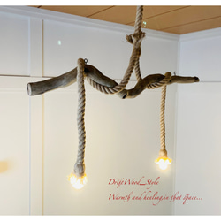 流木インテリア 枝がうねる大型の天然流木のシーリングライト ペンダントライト LED ランプ 照明器具 北欧 7枚目の画像