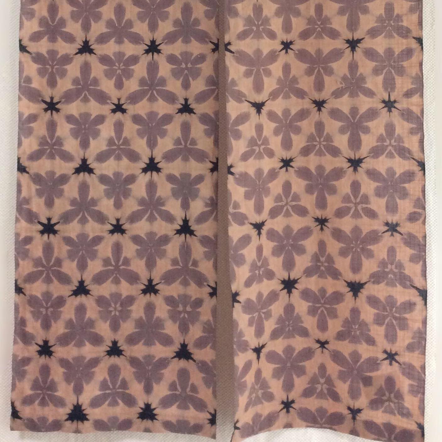 2連暖簾　雪花絞り