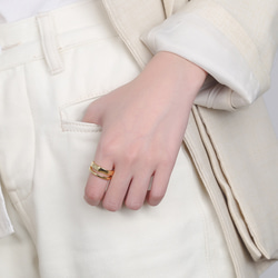 AOI Jewel ウェーブリング 指輪 レディース リング シンプル アクセサリー ジュエリー 可愛い 人気 韓国 8枚目の画像