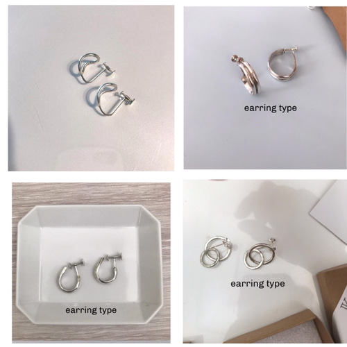 真鍮』オーバル線ミニlongスクエアピアス 長四角 イヤリング変更可能