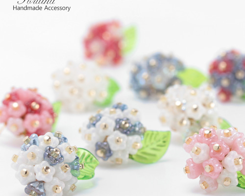 あじさい 紫陽花~color mix~(1095) ピアス/ノンホールピアス/樹脂