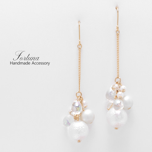 揺れるPearl(1099) ピアス/イヤリング/ノンホールピアス/樹脂ピアス 