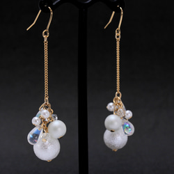 揺れるPearl(1099) ピアス/イヤリング/ノンホールピアス/樹脂ピアス 2枚目の画像