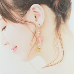 【カラーオパール】　オパール　ロング耳飾り 3枚目の画像