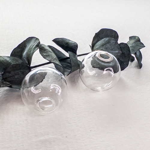 10個入り＊ 吹きガラス ガラスボール ガラスドーム 18mm クリア 透明