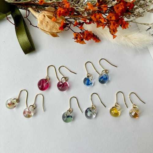 No.13】ﾁｪﾘｰﾋﾟﾝｸ_ティアドロップピアスorイヤリング ピアス（フック 