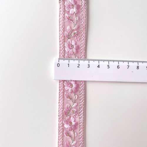 幅：2.5cm 】 インド刺繍 リボン サクラ 388 リボン・テープ インド