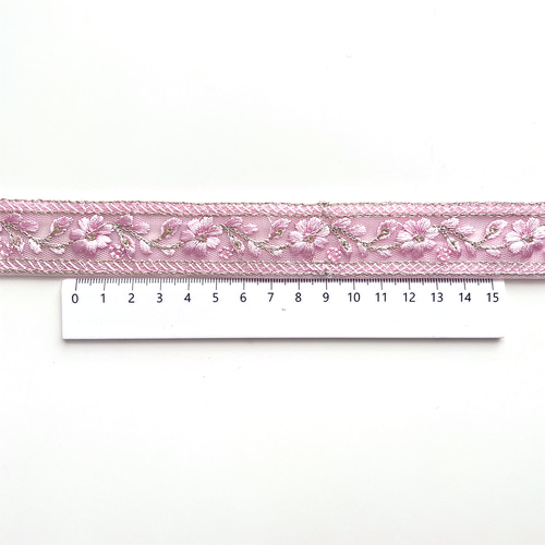 幅：2.5cm 】 インド刺繍 リボン サクラ 388 リボン・テープ インド