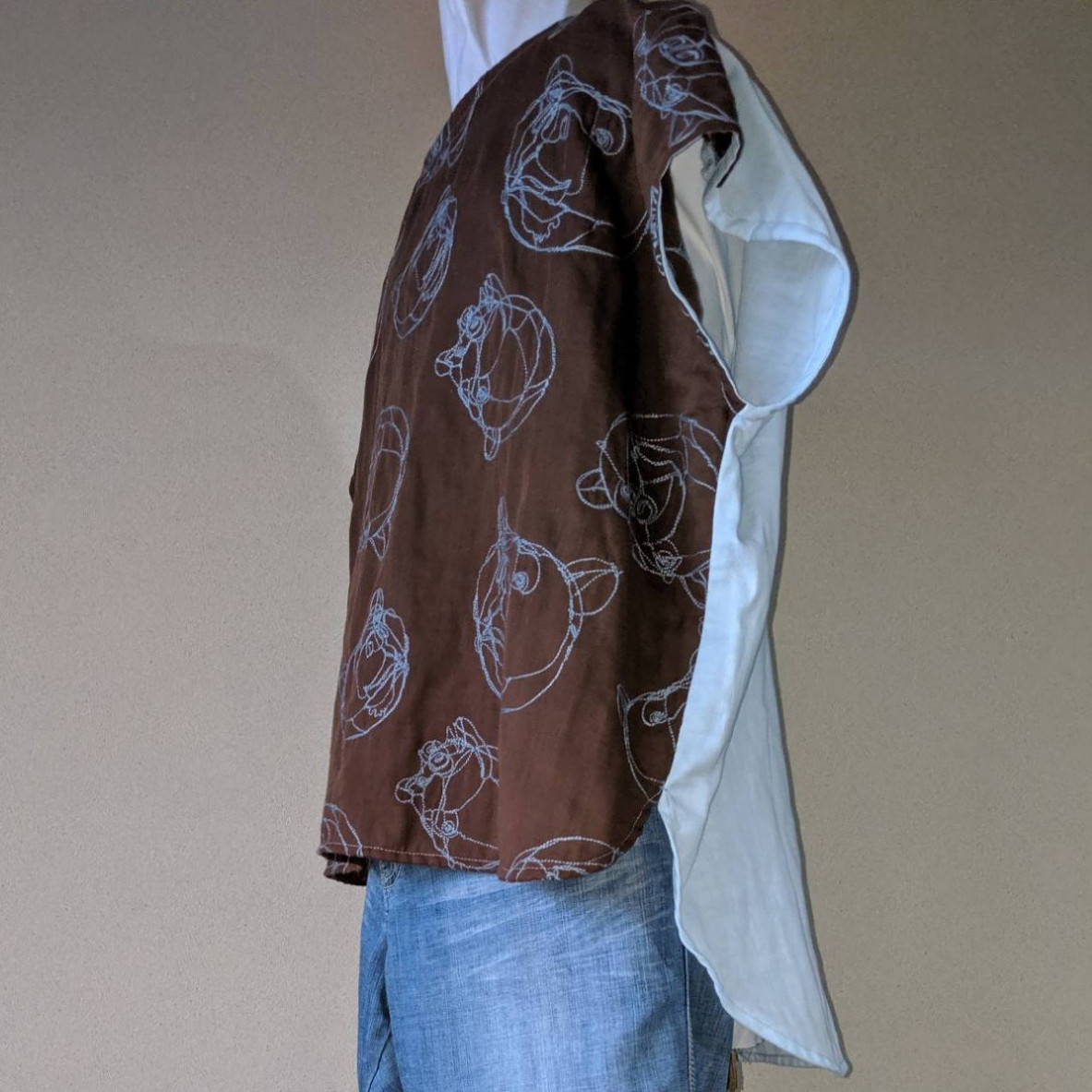 【オーガニックコットンダブルガーゼ】  刺繍ブラウス