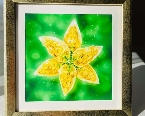 Amazon.co.jp: 昭和レトロ 貴石画 天然石絵画 宝石画 木製