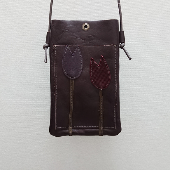 tulip leather mobile case [dark brown] 2枚目の画像