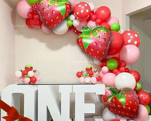 【1点物】PICTURES ピクチャーバルーンスカート イチゴ柄苺麻水玉 Amazon | イチゴ装飾 大きないちご風船 苺POPバルーン H100