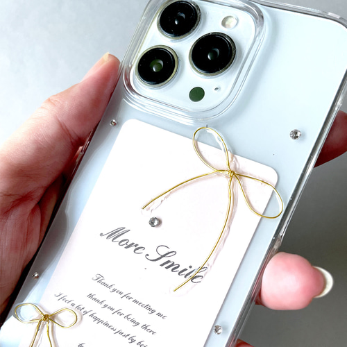 iPhone15 pro iPhone14 ワイヤーリボン チャーム レジン
