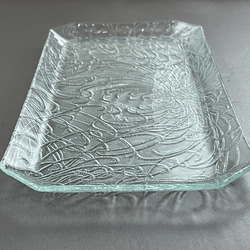 長八角皿　　32種の２ミリガラス昭和型板ガラスにて作成します。　想い出をカタチに！　 4枚目の画像
