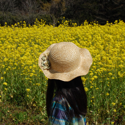 兒童花朵草帽50厘米 第6張的照片