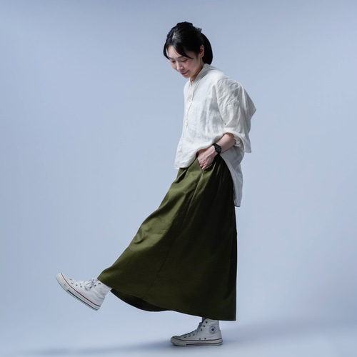 wafu.入手困難 リネンソロテックス・タックスカート wafu】【リネンソロテックス】驚くほどスタイルが良く見える