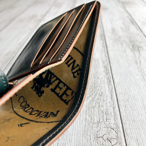 完成品 Horweenシェルコードバン二つ折り財布 フルコードバン 総手縫い