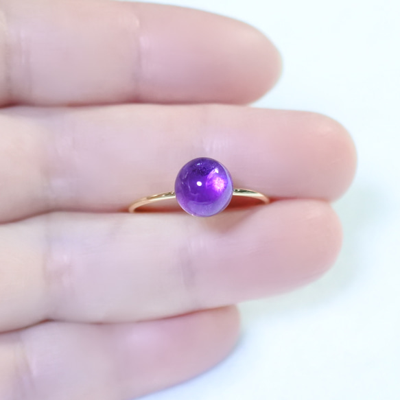 （1 件）紫水晶外科不銹鋼戒指（8 毫米/均碼） 第4張的照片