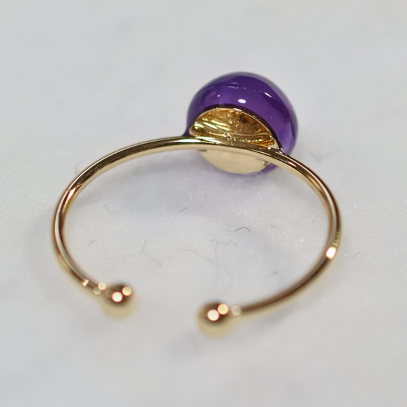 （1 件）紫水晶外科不銹鋼戒指（8 毫米/均碼） 第3張的照片