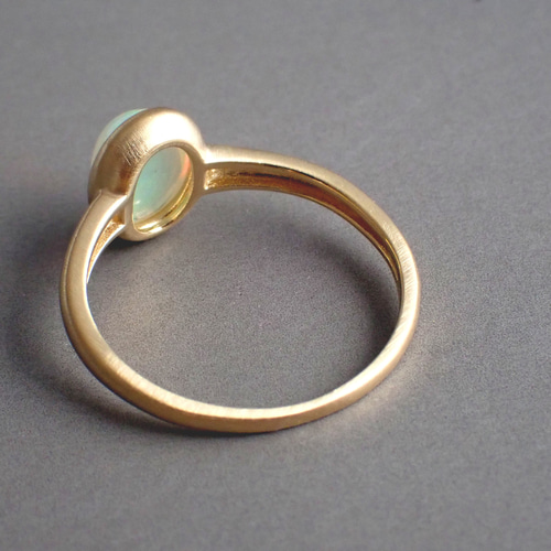 k18 リング ホワイトオパール K18 天然ホワイトオパール リング 約12号