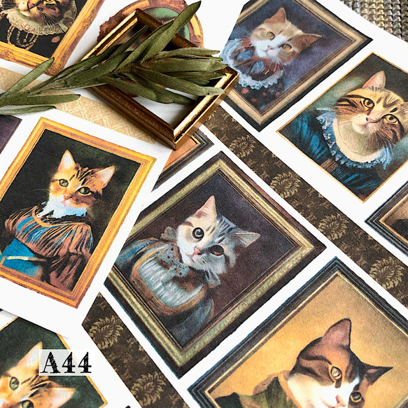 和紙コラージュ猫作品