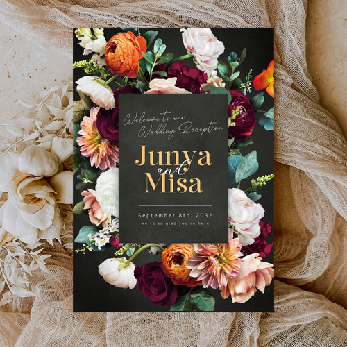 2種類から選べる♪Floral Art ウェルカムボード 002 ウェデイング