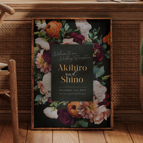 2種類から選べる♪Floral Art ウェルカムボード 002 ウェデイング