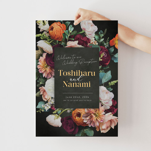 2種類から選べる♪Floral Art ウェルカムボード 002 ウェデイング