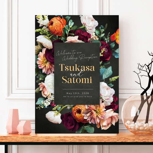 Wellcomeボード 2種類から選べる♪Floral Art ウェルカムボード 002