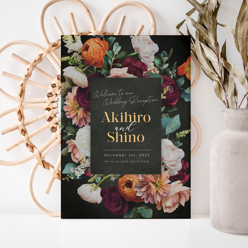 2種類から選べる♪Floral Art ウェルカムボード 002 ウェデイング