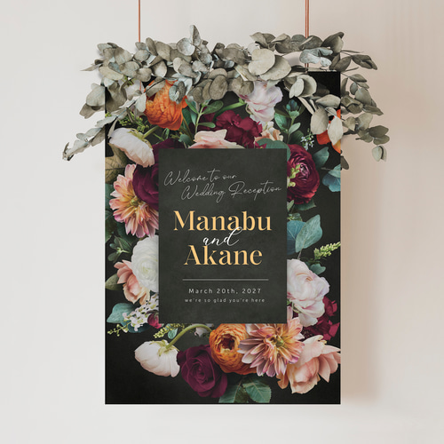 2種類から選べる♪Floral Art ウェルカムボード 002 ウェデイング