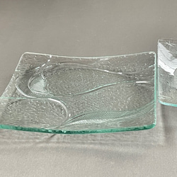 角皿　　22種の4ミリガラス昭和型板ガラスにて作成します。　想い出をカタチに！　 3枚目の画像