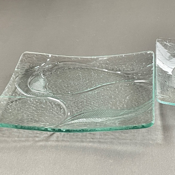 角皿　　22種の4ミリガラス昭和型板ガラスにて作成します。　想い出をカタチに！　 3枚目の画像