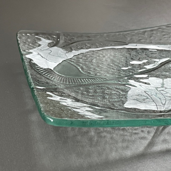 角皿　　22種の4ミリガラス昭和型板ガラスにて作成します。　想い出をカタチに！　 4枚目の画像