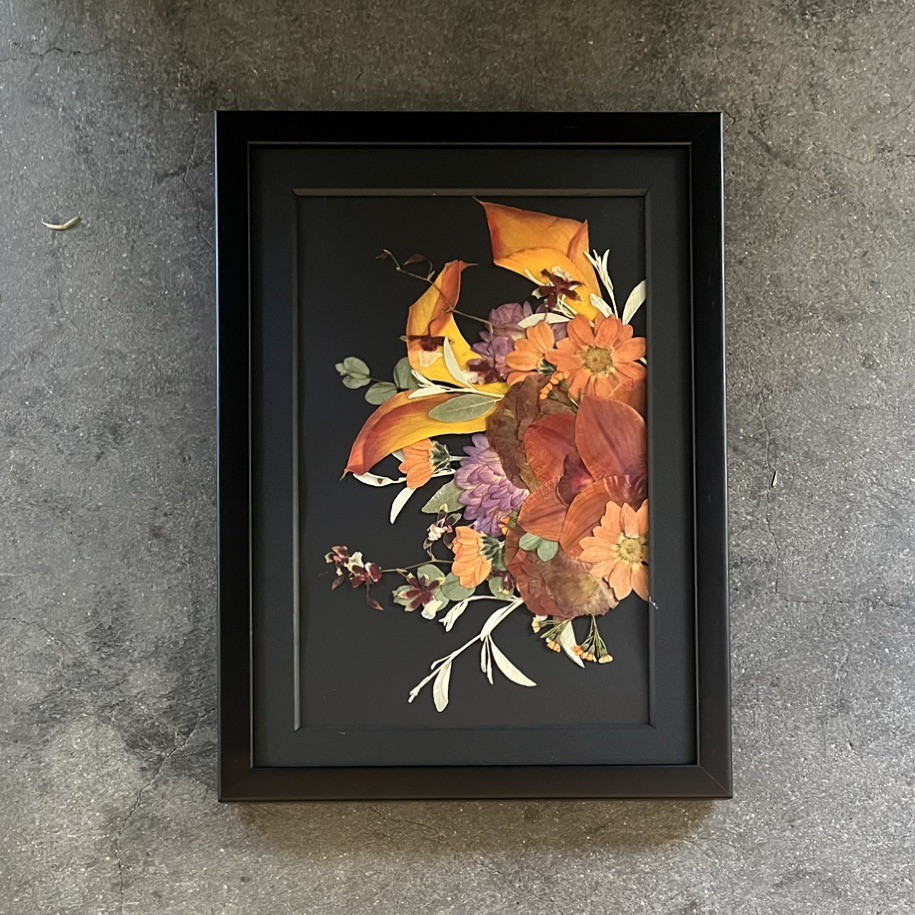 【アフターブーケ ＜★R★ アール＞】生花ブーケを「押し花＆額装」してお届けします  結婚式 ブーケ 記念 残す