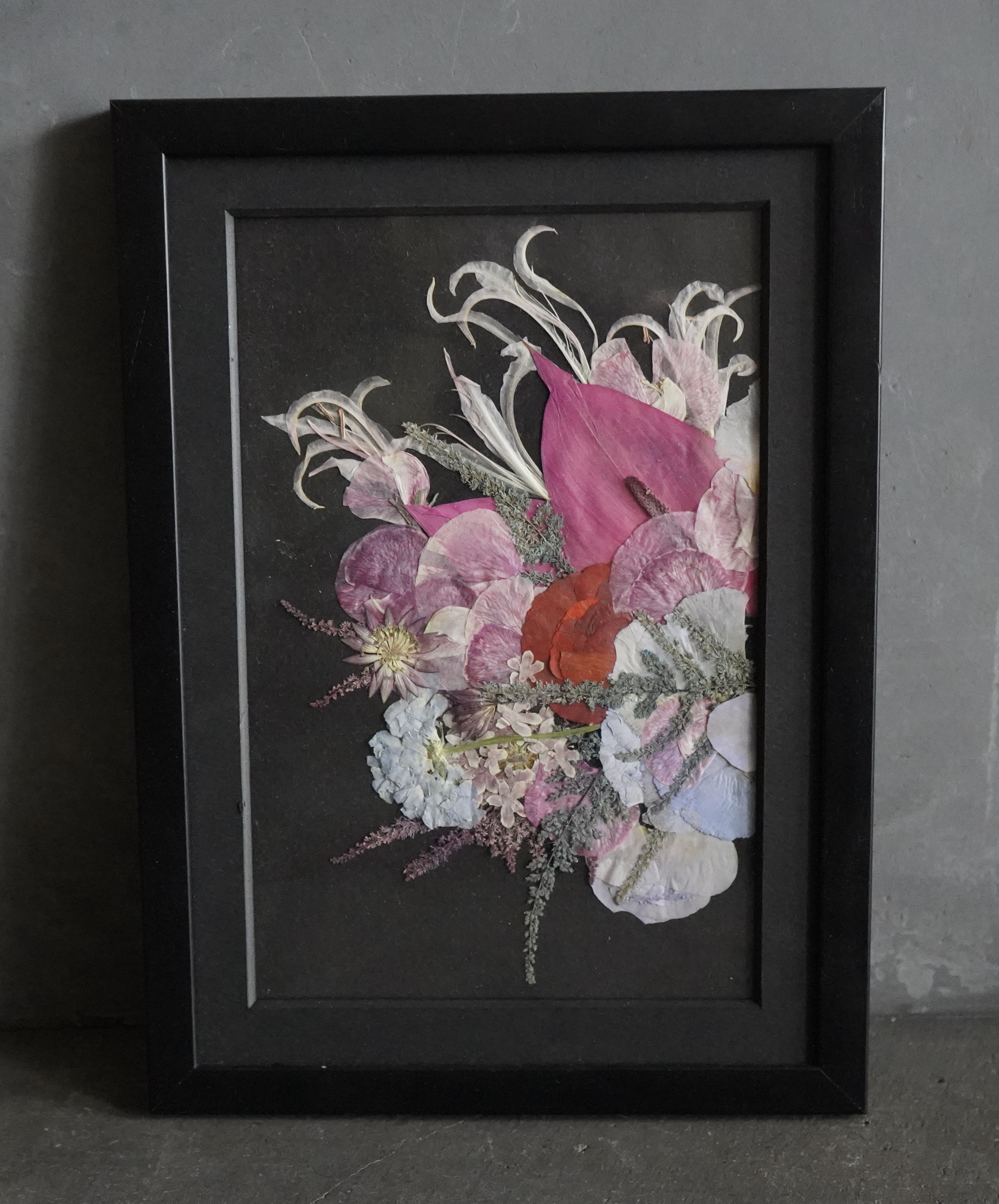 【アフターブーケ ＜★R★ アール＞】生花ブーケを「押し花＆額装」してお届けします  結婚式 ブーケ 記念 残す