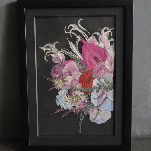 押し花アートアフターブーケ帝国ホテルロゴ入り