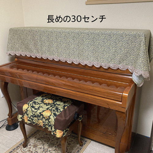 アンティークフラワー/グリーンベージュ/アップライトピアノ
