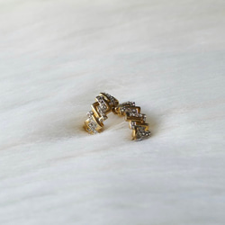 幾何俐落角型閃耀時代 /金 古董珠寶耳針飾品耳環 earrings Dangl 第5張的照片