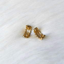 幾何俐落角型閃耀時代 /金 古董珠寶耳針飾品耳環 earrings Dangl 第4張的照片