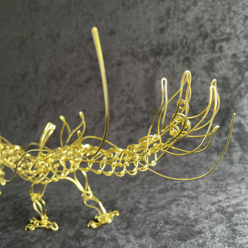 ワイヤーアート〈金龍〉 立体・オブジェ takatoshi 通販
