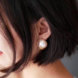 河水山 -優雅嫩白炫珠氣質女人 古董珠寶輕飾品耳針式飾品 耳環 第7張的照片