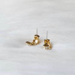 菱角接鑽青春春季日和 古董珠寶耳針式飾品耳環 piercing earrings 第4張的照片