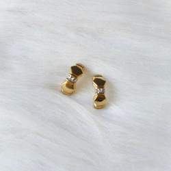 菱角接鑽青春春季日和 古董珠寶耳針式飾品耳環 piercing earrings 第2張的照片