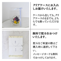 デンファレ、ぽんぽん菊の仏花、お供え花、お悔みに　和風　プリザーブドフラワー（専用クリアケース付き） 10枚目の画像